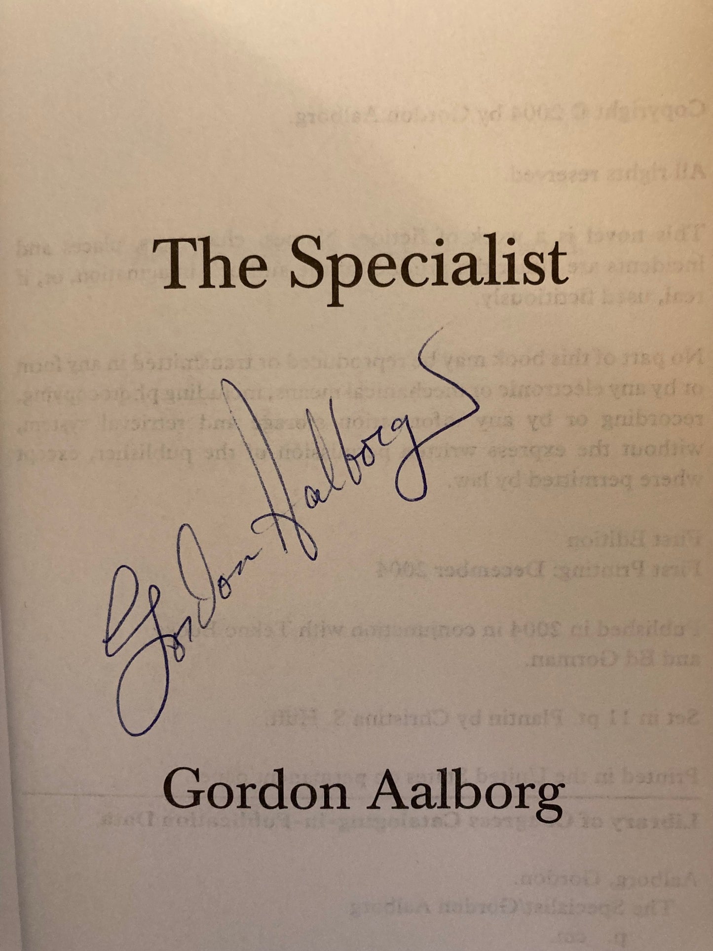 The Specialist (Signed)