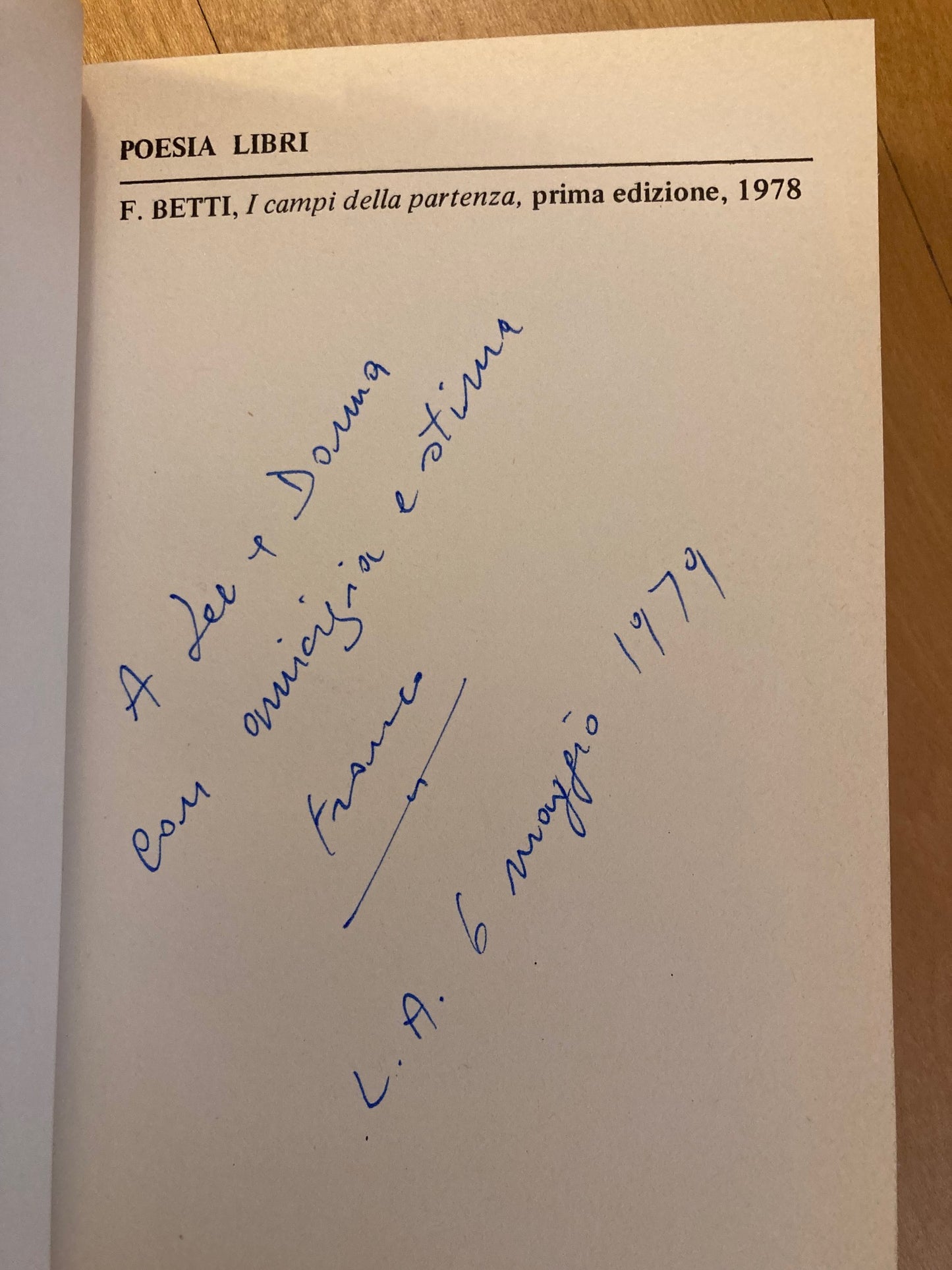 I Campi Della Partenza (Signed)