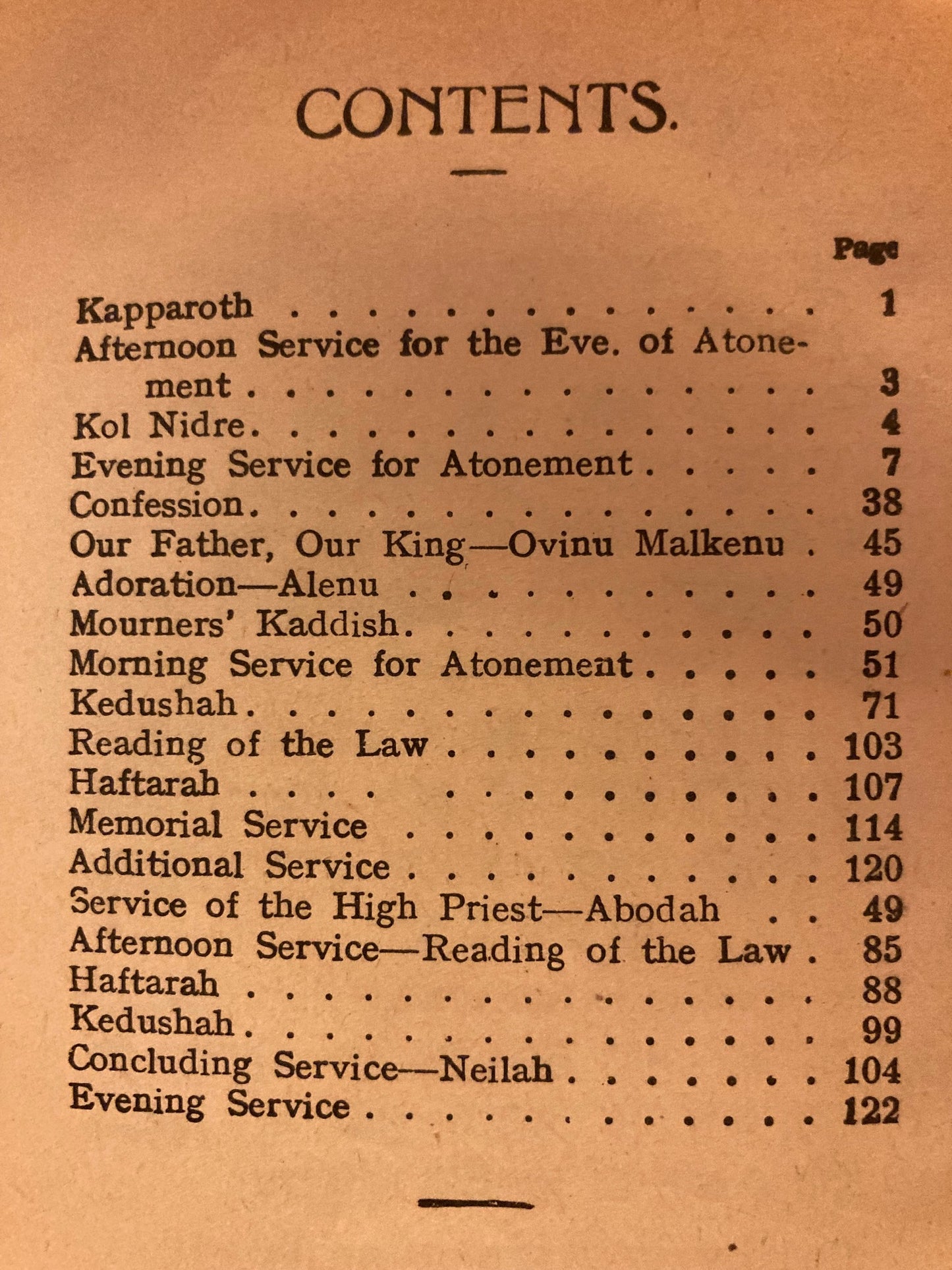 Service for the Day of Atonement